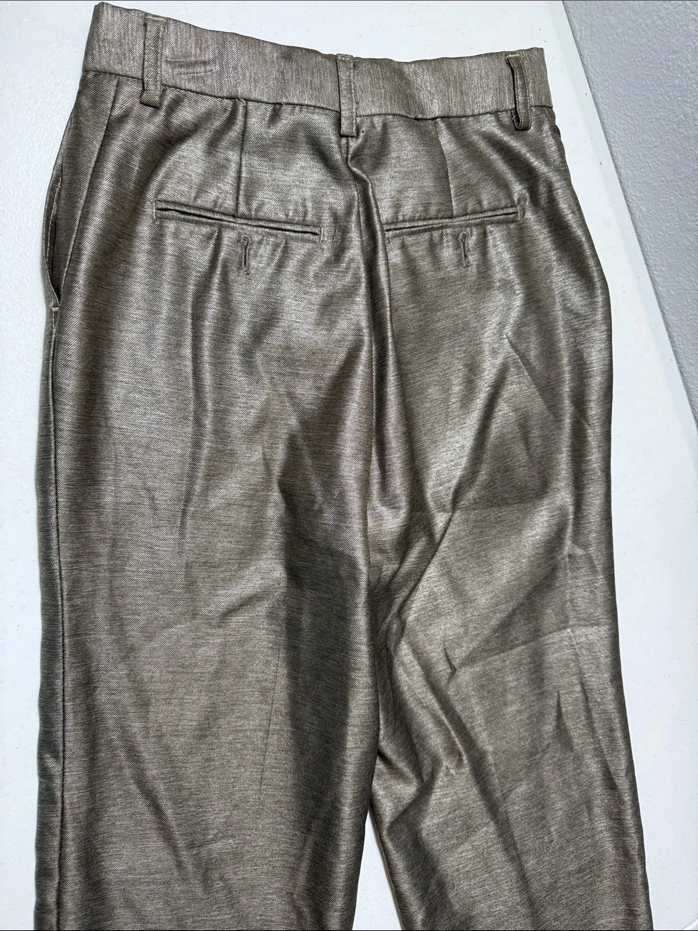 Kids Metallic Taupe Formal Dress Pants